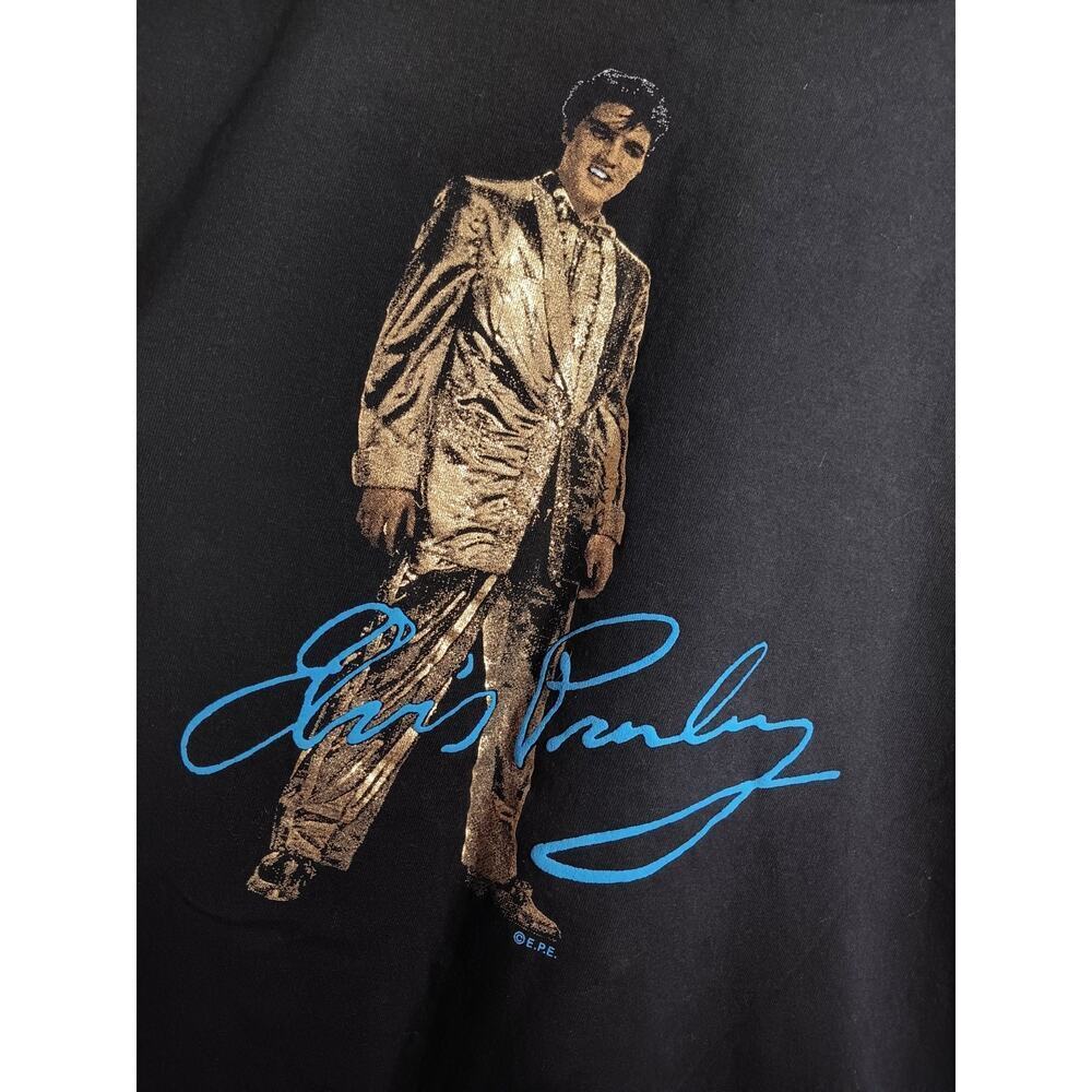 Elvis Presley Tee Shirt XL Authentic Keene Scenes Made in USA Black VTG CRISP - Picture 3 of 8